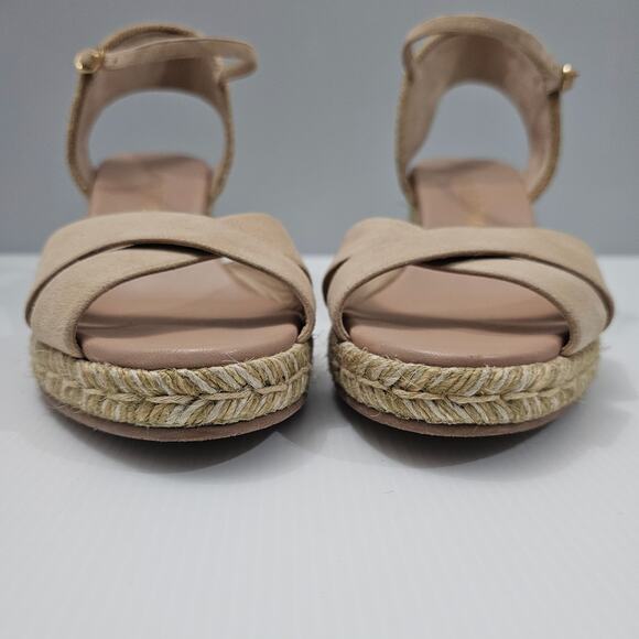 NEW Stuart Weitzman Mirela II Sandal Espadrille Wedge Adobe Tan Suede Size 11 - Picture 6 of 14